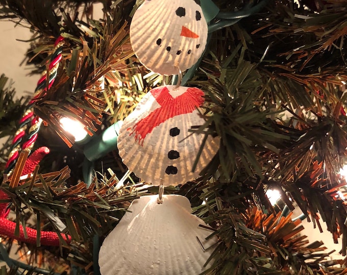 Seaside Snowman Christmas Ornament