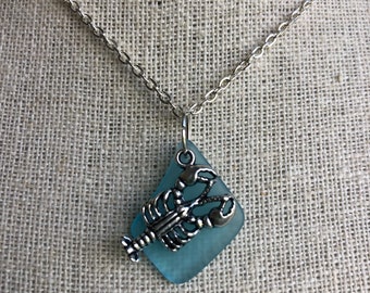Lobster Sea Glass Necklace Choice of Color