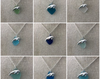 Manatee Sea Glass Necklace - Choice of Color