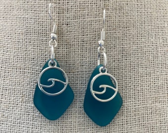 Wave Sea Glass Earrings
