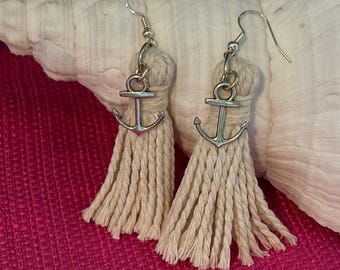 Anchors Away Tassel Earrings
