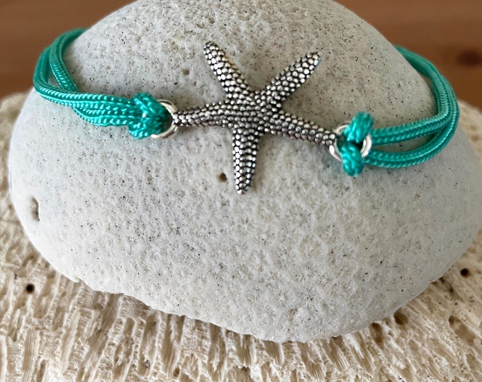 Starfish Charm Paracord Adjustable Bracelet/Ankelet