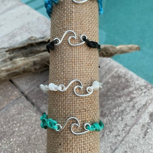 Wave Charm Adjustable Paracord Bracelet