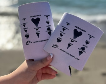 Shark Tooth Identification Guide Koozie