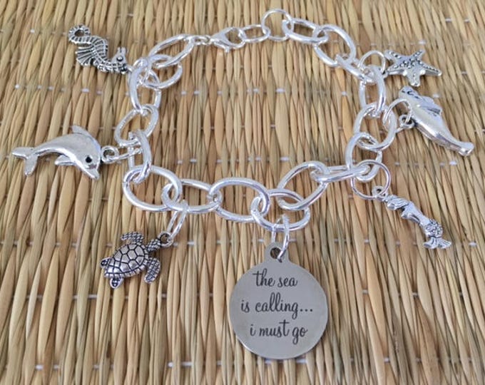 The Sea is Calling....I Must Go Charm Bracelet