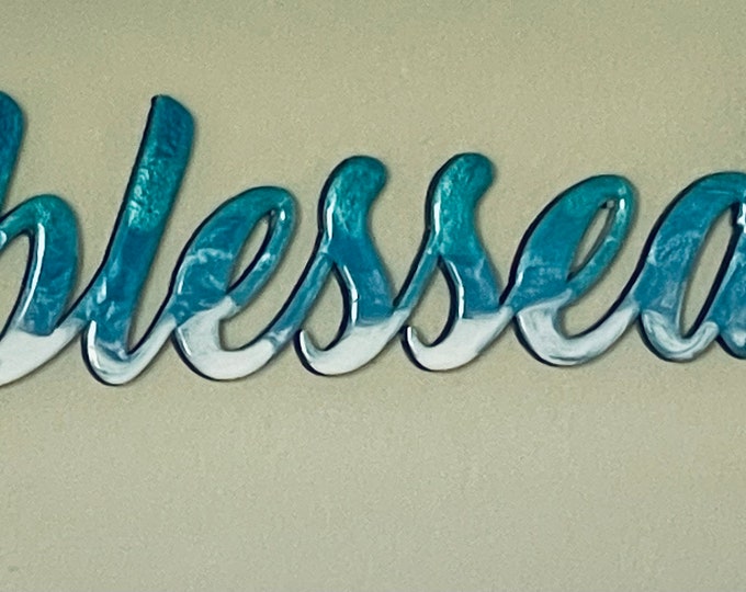Blessed Resin Ocean Sign