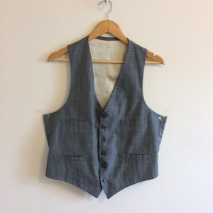 Vintage Plaid Waistcoat with multiple stripes/ Mens Vests/ Size 40 Med