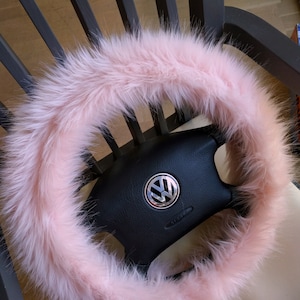 Fuzzy Car Accessories, Steering Wheel Cover, Gear Shift Knob Cover, Handbrake Cover, Rear View Mirror Cover, Belt Cover. Accessories Set. image 1