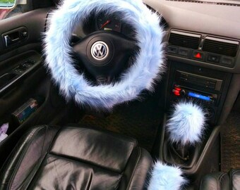 Fuzzy Car Accessories Steering Wheel Cover Gear Shift Knob Etsy