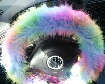 Fuzzy Steering Wheel Cover, Car accesories, Faux Fur Steering Wheel Cover, Furry Steering Wheel, Colorful Steering Wheel Cover
