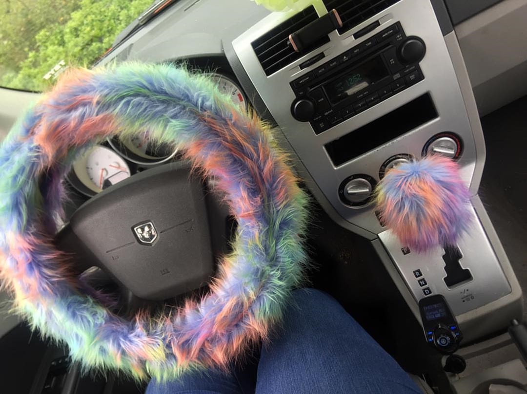 Buy Fuzzy Car Accessories Steering Wheel Cover Gear Shift Knob