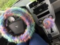 Fuzzy Car Accessories Set: Steering Wheel Cover, Gear Shift Knob Cover product logo