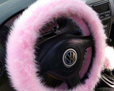 Black Steering Wheel Cover Fluffy Steering Wheel Cover Set