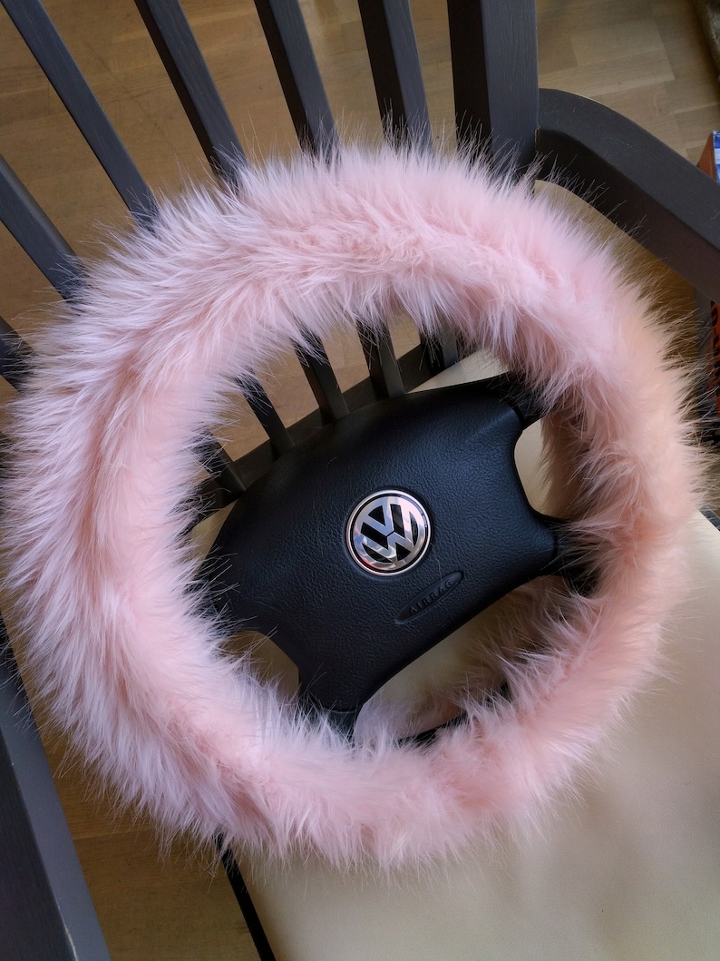 Fuzzy Car Accessories, Steering Wheel Cover, Gear Shift Knob Cover, Handbrake Cover, Rear View Mirror Cover, Belt Cover. Accessories Set. image 1