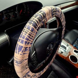 Abstrakte Lenkradabdeckung, Autozubehör, braune Lenkradabdeckung, Geschenk für Frau
