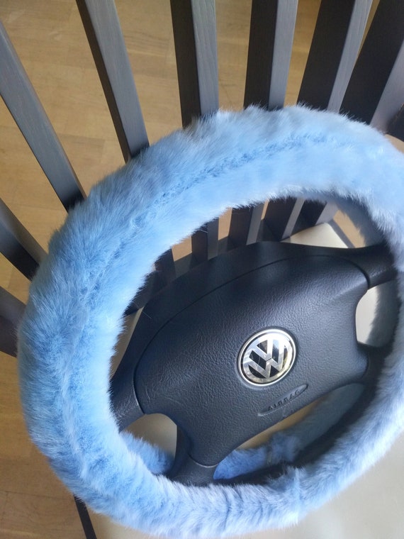 Fuzzy Car Accessories, Steering Wheel Cover, Gear Shift Knob Cover,  Handbrake Cover, Rear View Mirror Cover, Belt Cover. Accessories Set. 