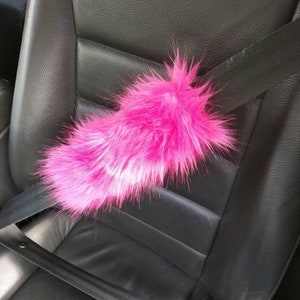 Fuzzy Car Accessories, Steering Wheel Cover, Gear Shift Knob Cover, Handbrake Cover, Rear View Mirror Cover, Belt Cover. Accessories Set. image 6