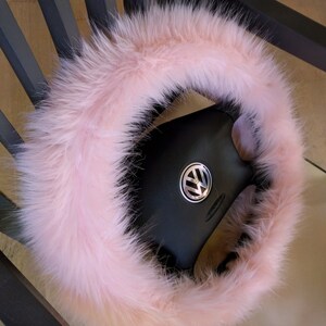 Fuzzy Car Accessories, Steering Wheel Cover, Gear Shift Knob Cover, Handbrake Cover, Rear View Mirror Cover, Belt Cover. Accessories Set. image 4