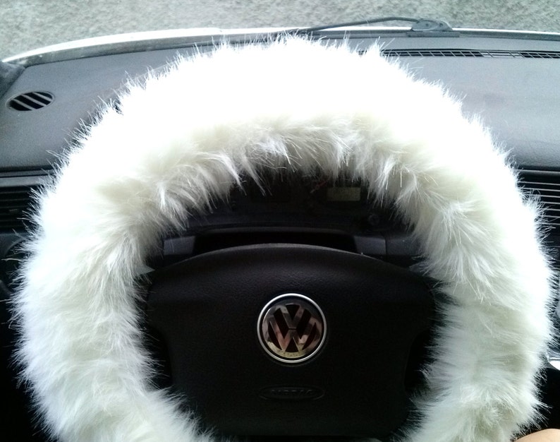 Fuzzy Car Accessories, Steering Wheel Cover, Gear Shift Knob Cover, Handbrake Cover, Rear View Mirror Cover, Belt Cover. Accessories Set. image 1