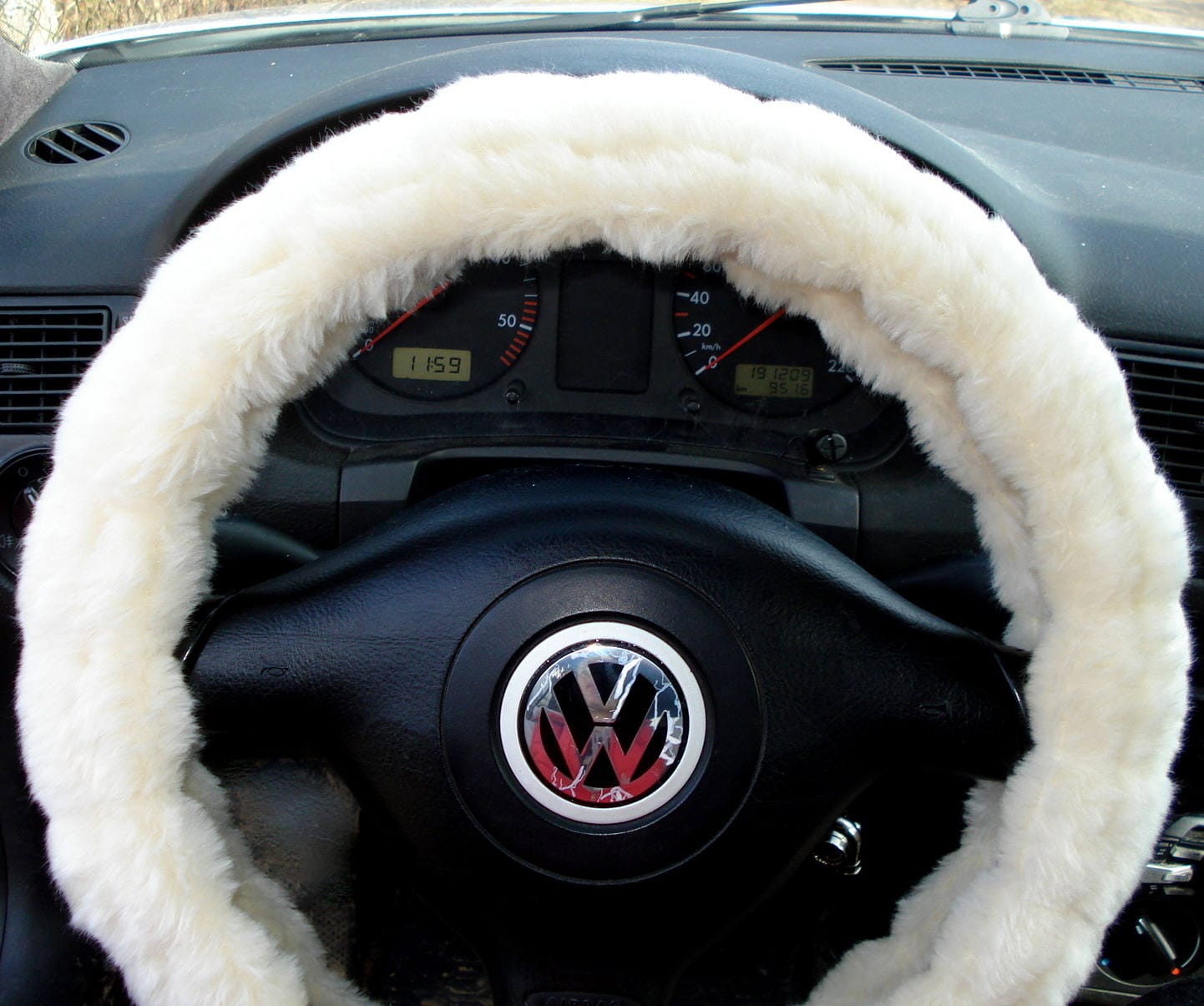Fuzzy Steering Wheel Cover Cream Fuzzy Wheel Cover Car Etsy