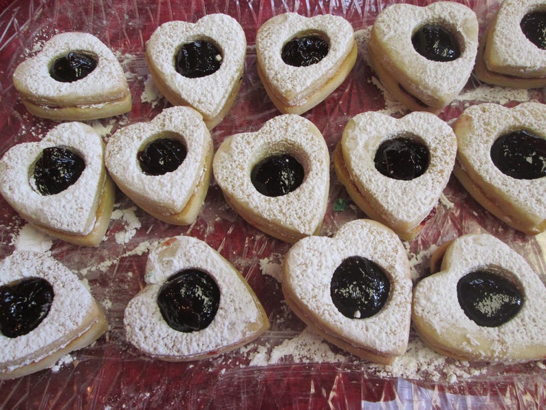 Linzer Cookies Filled With Blackberry or Strawberry Jam /2 Etsy