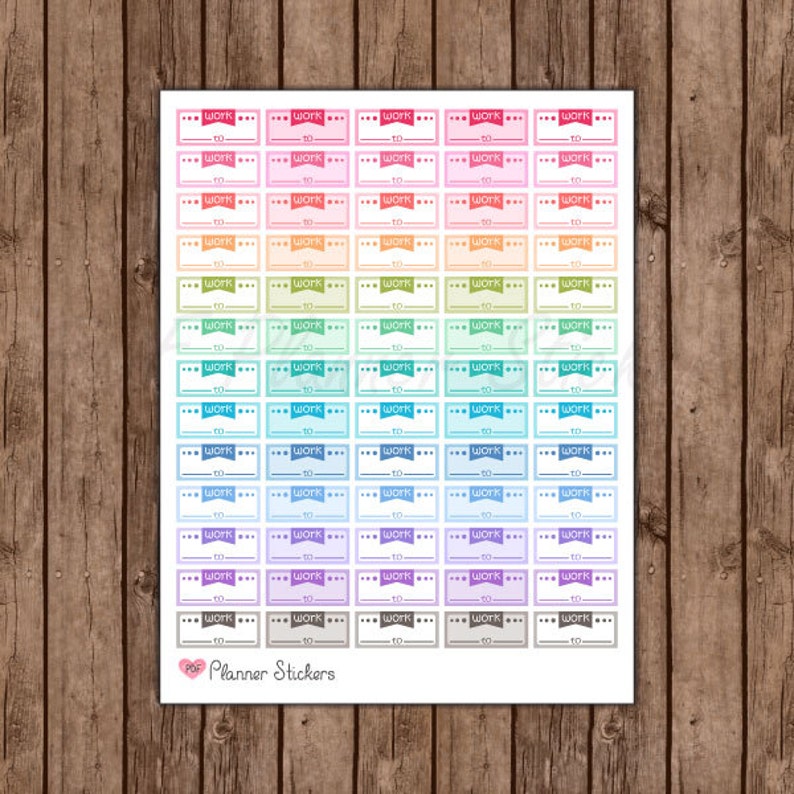 Work Planner Stickers Work Schedule Stickers Printable | Etsy