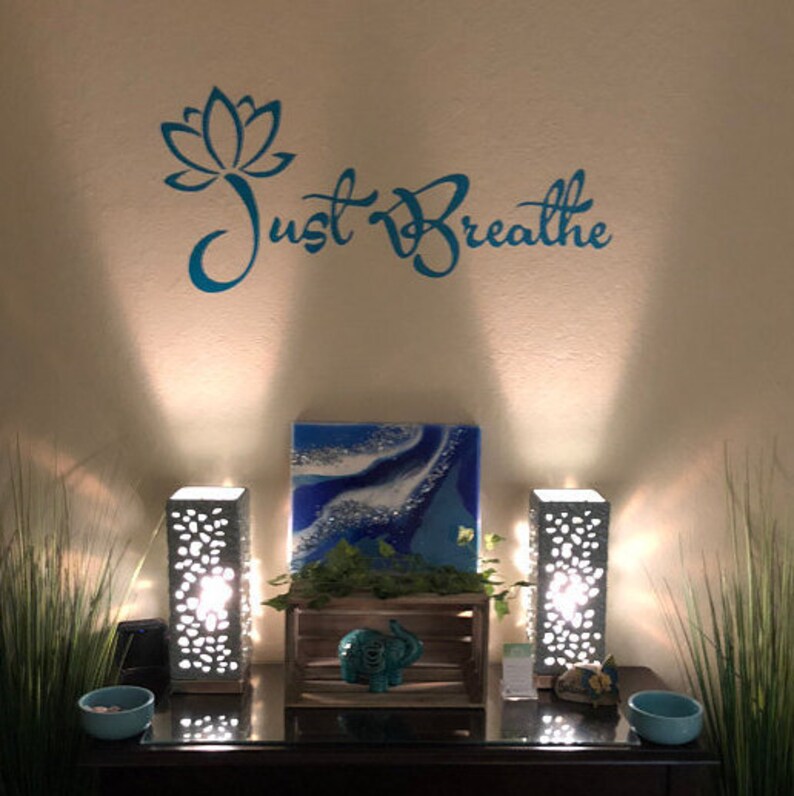 Just Breathe Inspirational Wall Decal Vinyl Letters Multiple Etsy