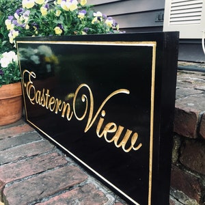 Custom Carved Sign 23k Gold Leaf Carved Letters Outdoor | Etsy