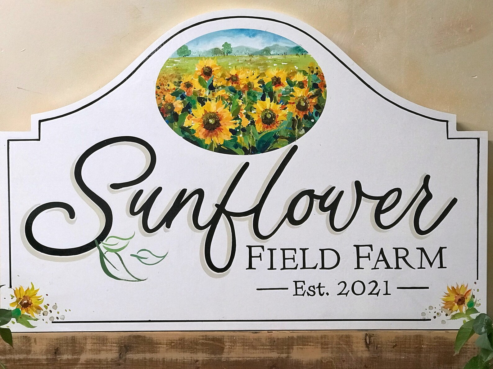 Paper Sign Farm Custom Wooden Farm Sign, Hand Painted Sign, Sunflower Signs, Outdoor ...