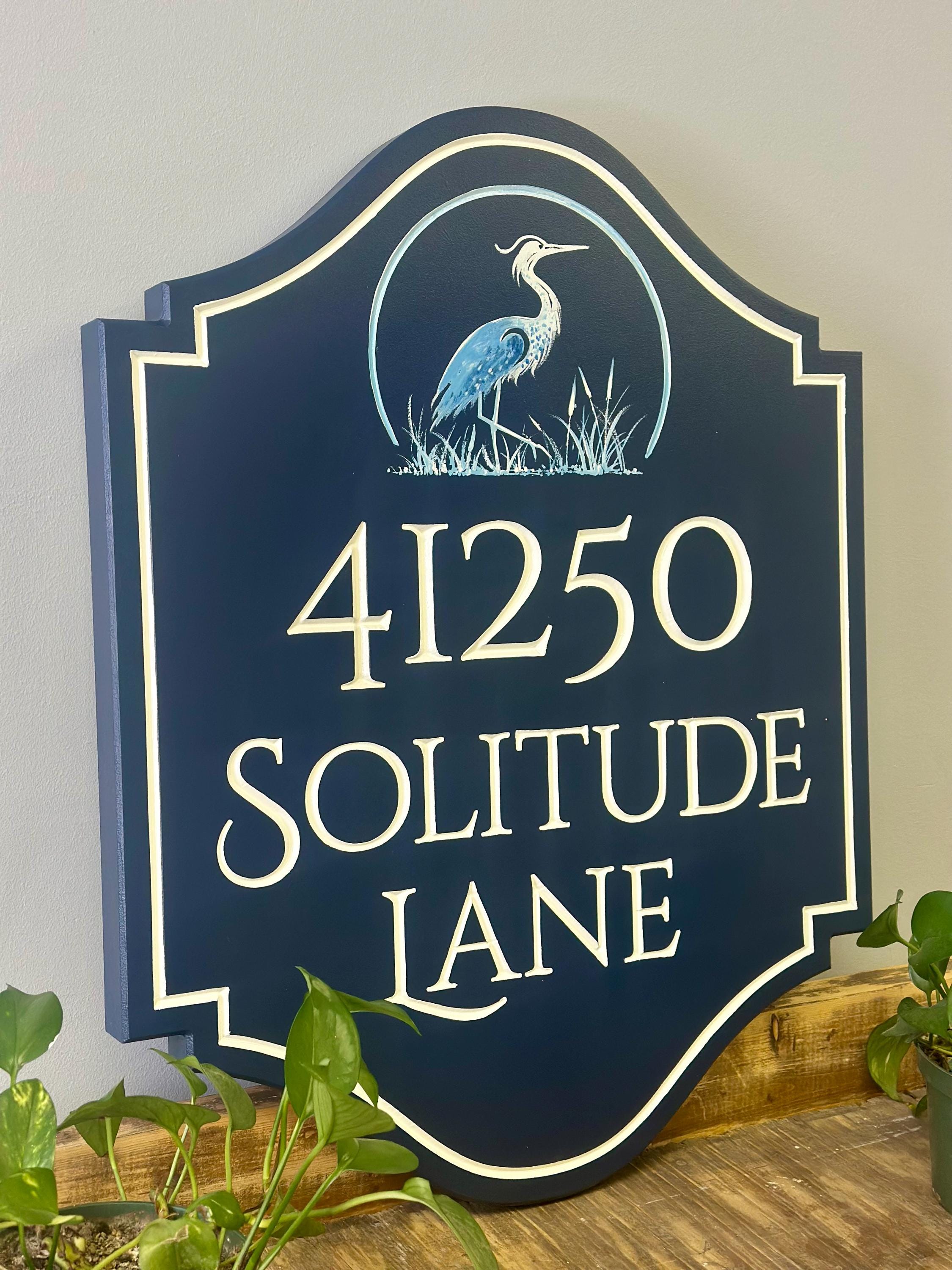 Custom Carved Address Sign, Hanging Outdoor HDU Sign, Hand Painted Art ...