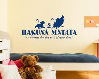 Hakuna Matata Wall Decal, Lion King Decal, Vinyl Letters, Multiple Colors