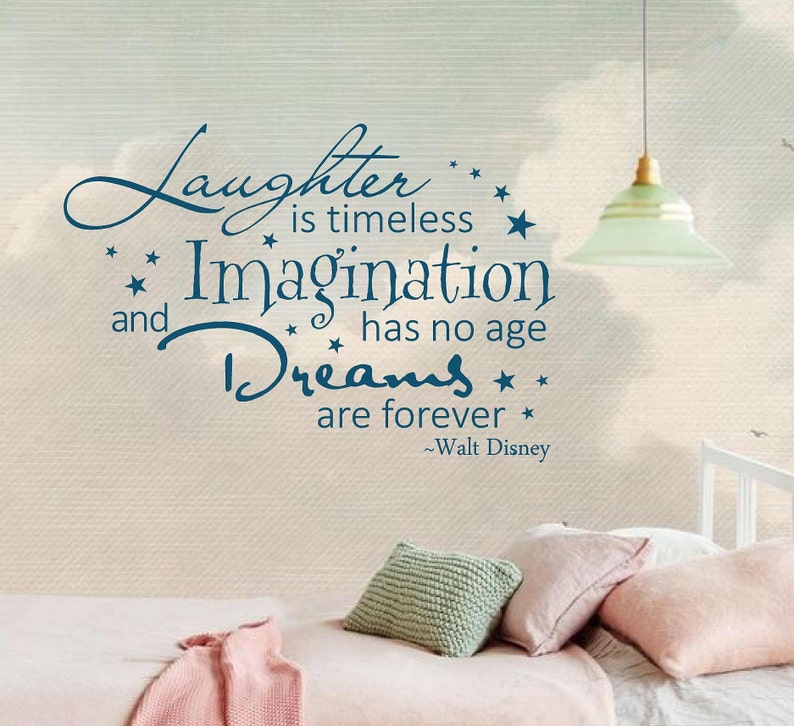 Laughter is Timeless Wall Decal Walt Disney Inspirational Etsy