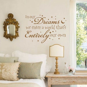 In our Dreams Wizard Wall Decal, Childs Bedroom Wall Decor, Vinyl Letters, Multiple Colors