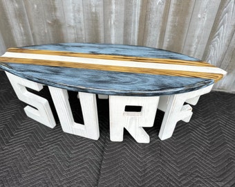 4 Foot Surfboard Table SURF Base, Coffee  table, Made in North Carolina, Carolina Beach