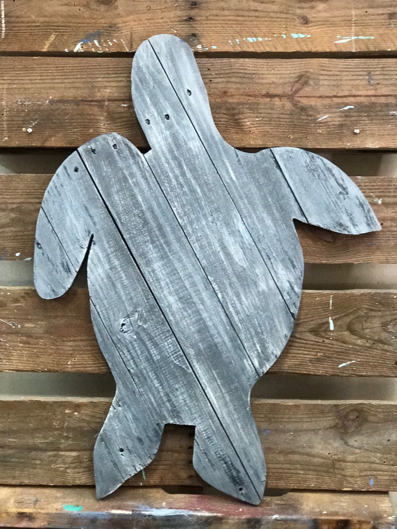 Reclaimed Wooden Turtle Wall Art Etsy