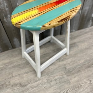18 Inch tall,24 inch tall, Surfboard Table, End table, Surfboard End Table, Made in North Carolina, Carolina Beach