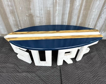 4 Foot Surfboard Table SURF Base, Coffee  table, Made in North Carolina, Carolina Beach