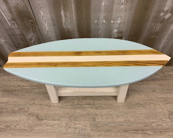 4 Foot Surfboard Table Coffee  table, Made in North Carolina, Carolina Beach