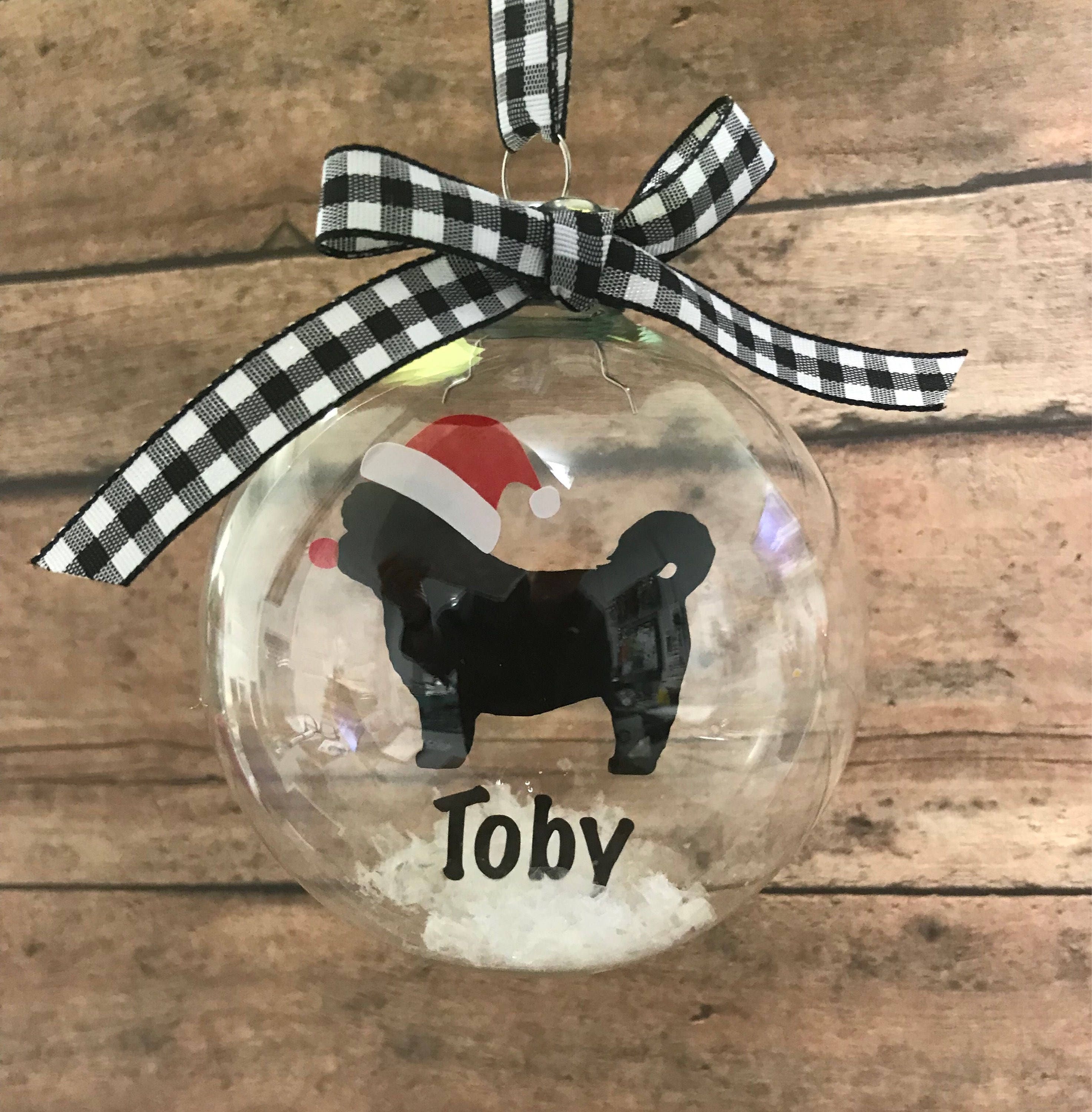 Dog ornament Custom Glass Dog Ornament personalized Etsy