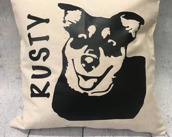 Custom pet portrait pillow | Custom Gift | Dog Pillow | Pillow Cover
