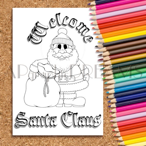 Santa Claus Coloring Page Or Christmas Coloring Pages Etsy Santa Claus Coloring Page Or Christmas Coloring Pages Etsy