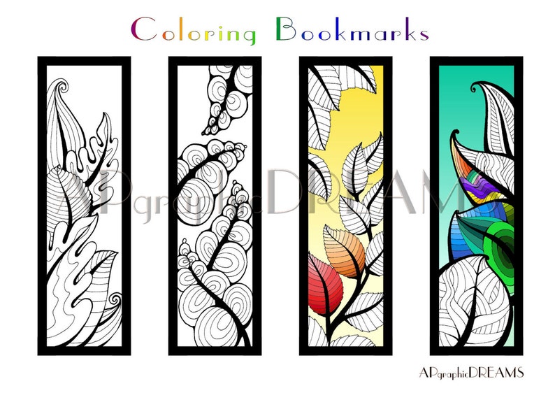 Download Printable bookmarks adult coloring pages as nature lovers | Etsy