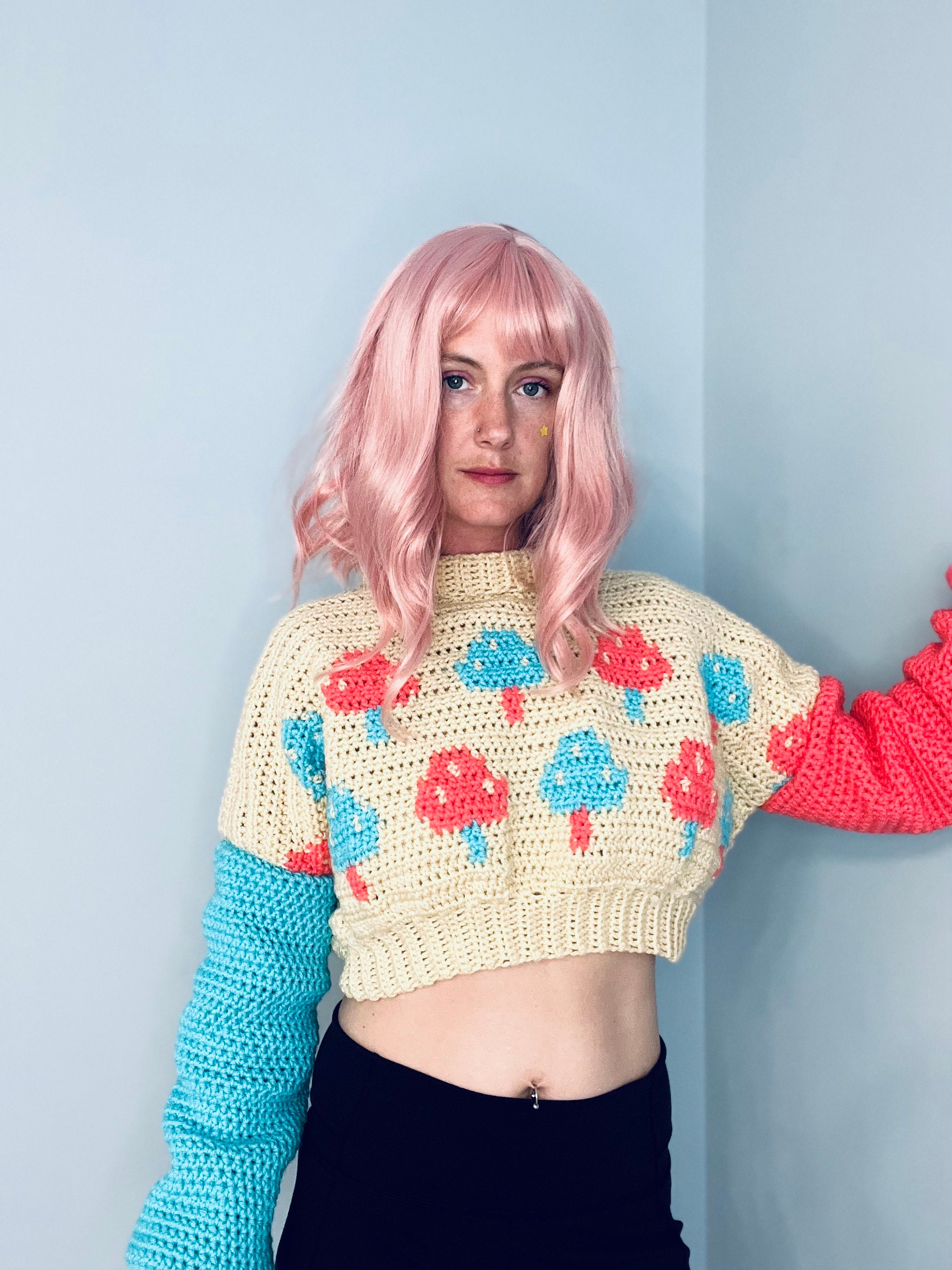 Crochet Pullover Pattern Mushroom Pullover Size Inclusive - Etsy