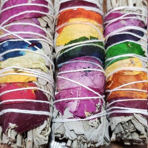 CHAKRAS WHITE SAGE Smudge Sticks Ceremony, Ritual, Meditation Altar, Wicca | Chakra Sage