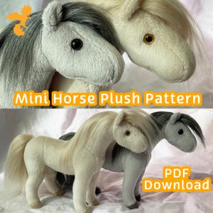 Mini Horse Plush Sewing Pattern - Digital PDF Download, instant download, stuffed animal, pony plushie