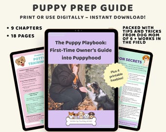 New Puppy Owner Guide PDF – Printable Puppy Training eBook for First-Time Dog Parents – Potty, Schedule, Socialization & Health