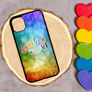 LGBTQ phone case Rainbow phone case Love is Love phone case iPhone case Samsung case Soft Rubber Protective Shockproof Case Gay Pride