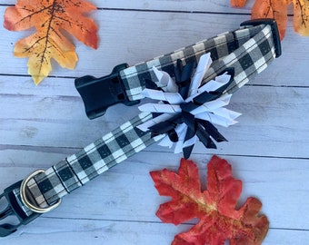 Buffalo Plaid dog collar, Puppy Collar, Fabric Dog Collar, Dog Accessories, Cute Dog Collar, Small Dog Collar, Fall, Plaid Print
