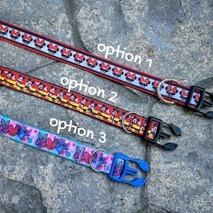 Cartoon Dog Collars, Ribbon Dog Collar, Summer Dog Collar, Disney-Inspired Dog Collars, Handmade Collar, Minnie, Mickey Mouse, Stitch