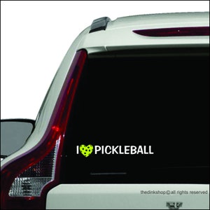 I Love Pickleball  Decal